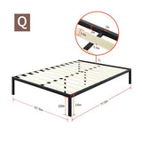 PrimaSleep 18 Inch Tall Heavy Duty Steel Slat Bed Frame/Anti-Slip Support/Easy Assembly Mattress Foundation/No Noise/No Box Spring Needed/Full/Black