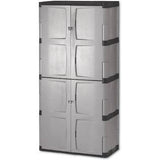 Rubbermaid 7083 Double-Door Storage Cabinet – Base/Top, 36W x 18d x 72h, Gray/Black