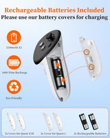 Charging Dock for Meta Quest 3S/3/2, 20W Magnetic Charging Station for Oculus Quest 3S/3/2 Accessories with Rechargeable 2X2100mAh Batteries, RGB Charging Stand for VR Headset & Controllers