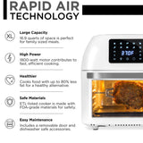 Best Choice Products 16.9qt 1800W 10-in-1 Family Size Air Fryer Countertop Oven, Rotisserie, Dehydrator – White