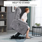 HOMCOM Power Lift Chair, Electric Recliner for Elderly, Compact Living Room Chair with Side Pocket & Remote Control, Grey