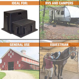 Buyers Products 3013658 Polymer Step, Made in The USA, Non-Skid Surface, Ideal Entrance Stairs for Campers, RVs, Boats, Lightweight & Easy to Carry
