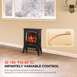 Electric Fireplace Heater with Thermostat Control, 15 Cathedral Stylish Small Fireplace Stove Heater, 3D Realistic Flame Effects, Overheating Safe Design