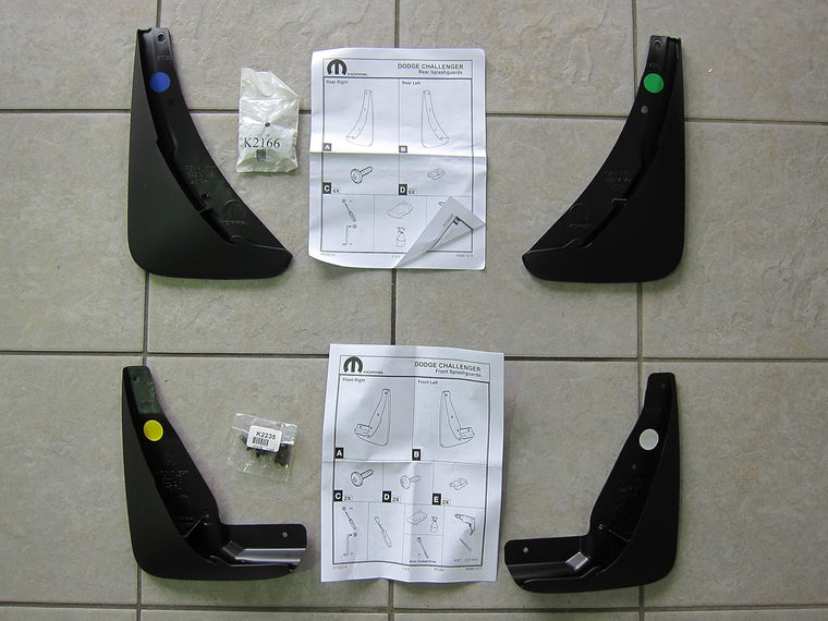 Mopar Dodge Challenger Splash Guards (DS&PS) (F&R) (4) OEM