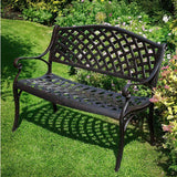 Patio Sense Cast Aluminum Patio Bench, Antique Bronze