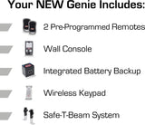 Genie Chain Drive 750 3/4 HPc Garage Door Opener w/Battery Backup – Heavy Duty Chain Drive – Operate your garage door when the primary power is out – Wireless Keypad Included, Model 7035-TKV,BLACK