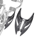 Passenger Floorboards CNC Edge Cut Male Mount Foot Pegs Rear Footrest Pedal for Harley Touring Street Road King Glide Dyna Sportster Softail Chrome and Black