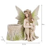 Fairy Planter Flower Pots, Girl Succulent Plant Pot Garden Figurine Outdoor for Patio Lawn Yard Decoration, Hand Painted Resin Figurines, 11.2 inch H