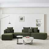 Convertible Sectional Sofa Couch for Living Room, Oversized L Shaped Couch with Chaise Lounge Sofa Set, Comfy Upholstered Sofa with 3 Back Pillows & 2 Throw Pillow, for Home Office (Orange)
